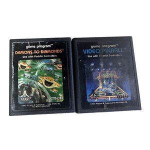 Vintage Atari 2600 Games 2 Games Demons to Diamonds & Video Pinball